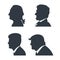 Set of silhouettes American presidents.