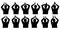 Set of silhouettes of applauding man, clapping hands. Vector illustration