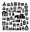 Set of silhouettes Architecture vector illustration city