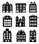 Set of silhouettes Architecture vector illustration city for business