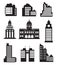 Set of silhouettes Architecture vector illustration city for business