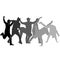 Set Silhouettes breakdancer on a white background