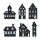 Set of Silhouettes of Building Vector Illustration