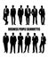 Set of silhouettes of business people in suit.