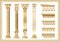 Set of silhouettes classic vintage golden capitals