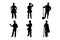 Set of silhouettes of construction workers version 2 vector design