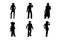 Set of silhouettes of cowboy costumes vector design