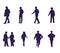 A set of silhouettes of different random people