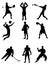 A set of silhouettes of different sports.