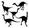 Set of silhouettes of dinosaurs vector