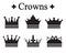 Set of silhouettes king crown or pope tiara.Vector illustration