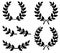 Set of silhouettes laurel wreaths