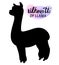 Set of silhouettes of llamas and alpacas isolated on white