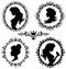 Set of silhouettes of princess