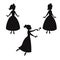 Set of silhouettes of princess.