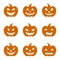 Set silhouettes of pumpkins icons â€“ vector