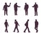 Set of silhouettes of random people