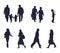 A set of silhouettes of random people, children and adults