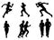 Set of silhouettes. Runners on sprint, men. vector illustration.Running silhouettes Vector illustration