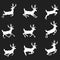 A set of silhouettes of running deer.