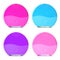 Set of silicone facial brushes isolated on white background. Beauty gadget