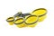 Set of silicone yellow measuring cups and measuring spoons, kitchenware for cooking