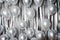 a set of silver helium filled foil balloons