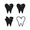 Set of simple black tooth