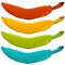 Set of simple colorful bananas. Banana illustration.