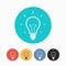 Set of simple colorful light bulb icons