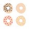 Set of simple donut illustration. Donut isolated on white background of colorful donuts