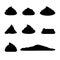Set of simple feces icon. Black poop simbol. Fecals sign.