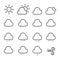 Set of simple forecast line icons