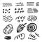 Set of simple hand drawn scribbles, doodles, lines, swirls. Hand drawn collection of childish graphic design elements