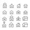 Set of simple home icon. House, hotel symbol isolated on white background