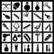 set of simple icons for barber or beauty salon combs, scissors, hairdryer, razors, cosmetics