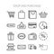 Set of simple icons for shop, market, bank and