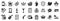 Set of simple icons, such as Receive file, Edit document, Package location. Vector