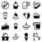 Set of simple icons on a theme Hygiene, sanitation, latrine, vector, design, collection