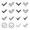 Set of simple icons, ticks, check marks