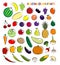 Set of simple images fruit and vegetables