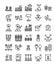 Set of simple line farming agriculture icons