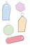 Set of Simple Sketchy Blank Tags with pastel color Isolated on white