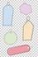 Set of Simple Sketchy Blank Tags with pastel color, at Transparent Effect Background