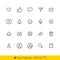 Set of Simple Social Media Social Network User Interface Related Icons / Vectors - In Line / Stroke Design