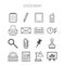 Set of simple stationery and business icons