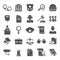 Set of simple universal justice and law flat icons for web and mobile design