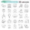 Set of simple universal line justice and law flat icons for web and mobile design