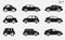 Set of simple vector icons for cars of different classes.