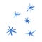 Set of simple watercolor snowflakes. Simple hand drawn illustration in doodle primitive style. Template for greeting cards,